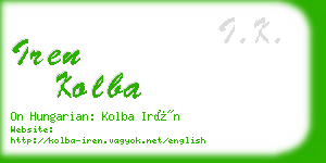 iren kolba business card